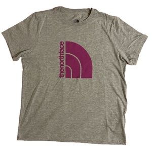 The North Face Women’s Short-Sleeve Jumbo Half Dome Tee - Grey, Purple Logo